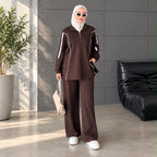 طقم Elegance الرياضي المحتشم باللون البني